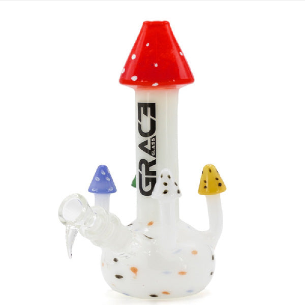 Red Crystal Mushroom Bong 25cm.