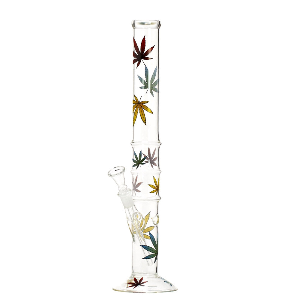 Leaves Color Straight Glass Bong 40 cm.