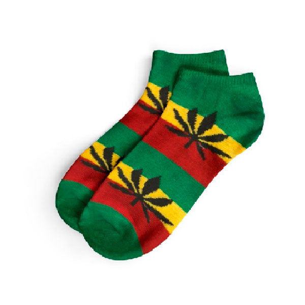 Calcetines Cannabicos Hombre Cortos Rasta Verde