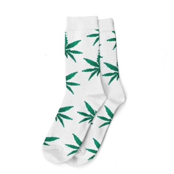 Men's Cannabis White Leaves Socks