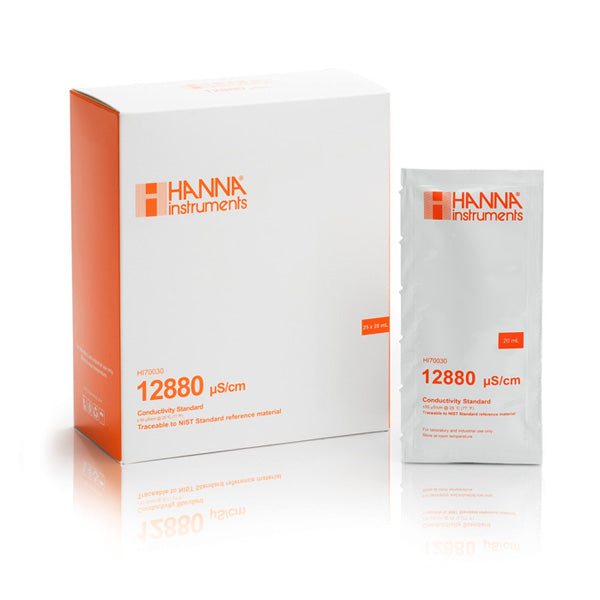 Soluzione di calibrazione Hanna Ec 12.880 mS. In flaconi da 20 ml, 25 pezzi.