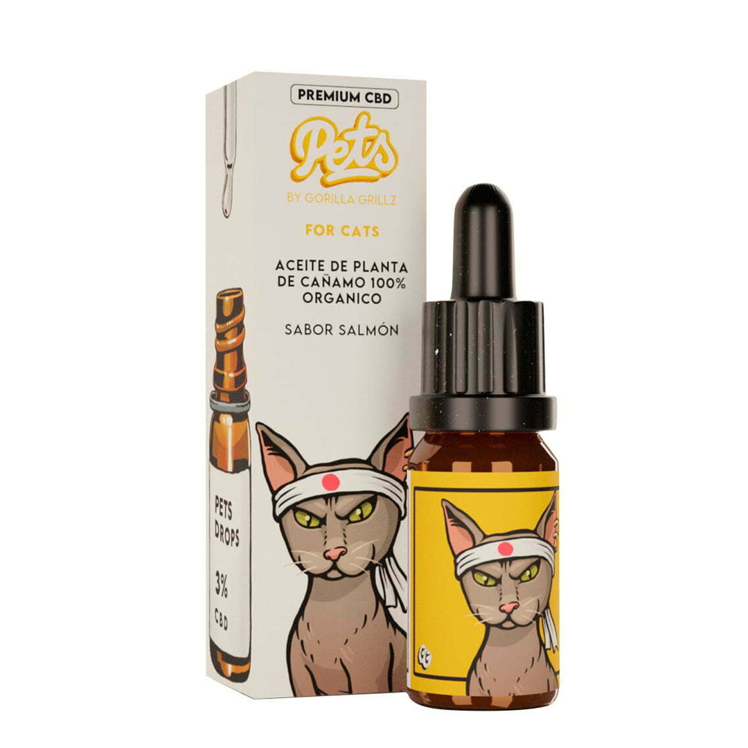 Cbd Oil Gorilla Grillz Pets Cats Salmon 3% - 10 ml.