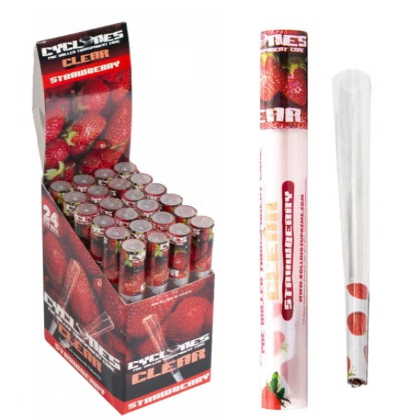 Cones Cyclone Klear Cone Strawberry 24 ud.