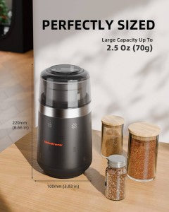 2026 New Spider Farmer Electric Herb & Spice Grinder with Removable Stainless Steel Bowl