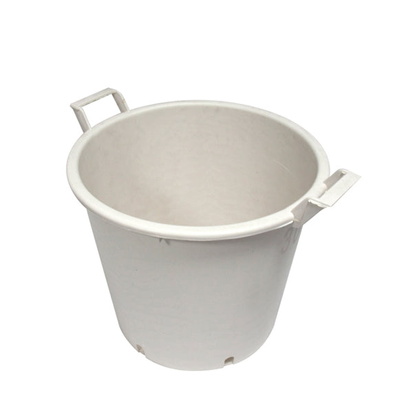 White Round Pot with Handles 40 cm. - 40 lt.