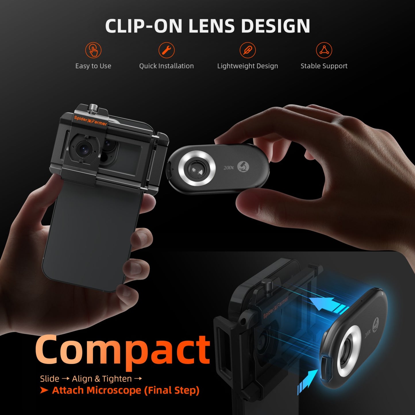 Microscopio Spider Farmer 200X para Smartphone