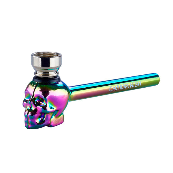 Crystal & Metal Rainbow Skull Pipe 13 cm.