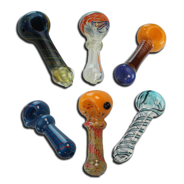 Glass Mushroom Pipe 11 cm. 6 pc.