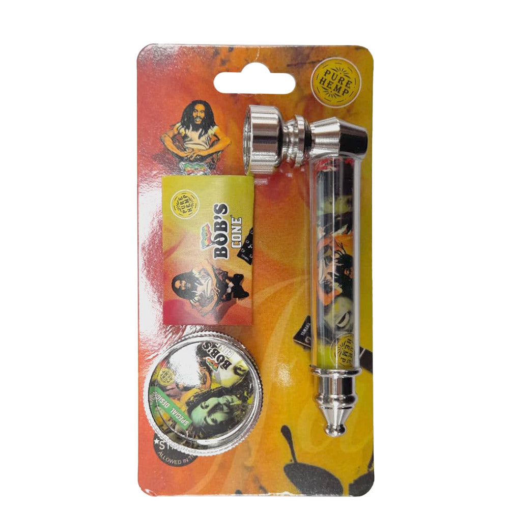 Pipa Metal Screens & Grinder 80 mm. Bob Marley