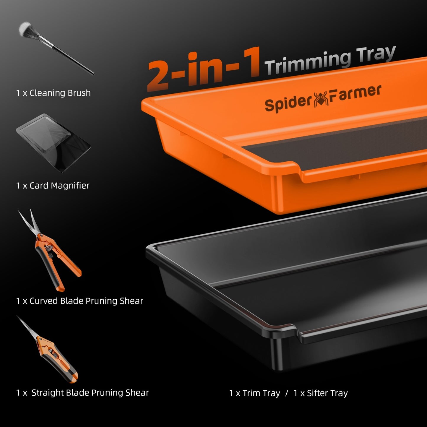 Bandeja Trim Spider Farmer 2-en-1 con Malla 150 Micron