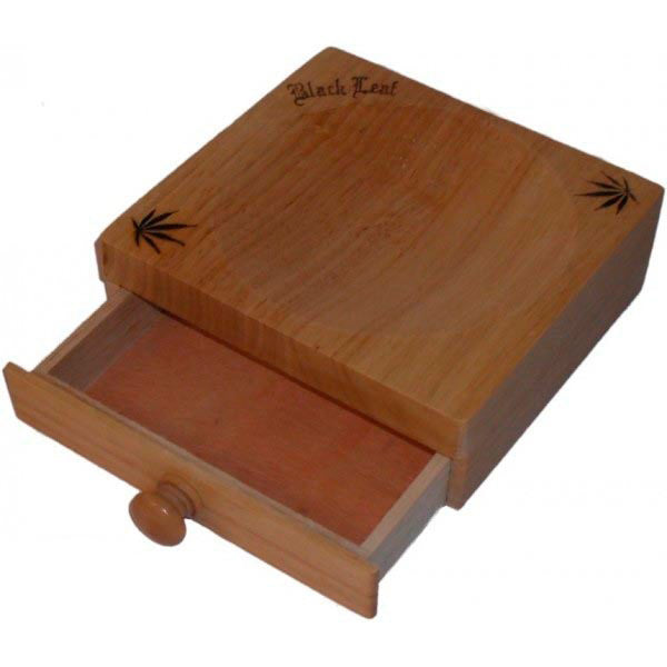 Black Leaf Cutting Board with Drawer