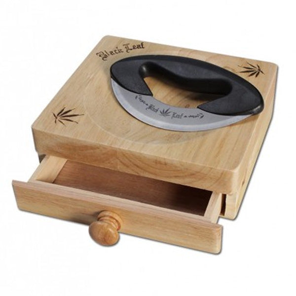 Black Leaf Cutting Board with Blade & Drawer