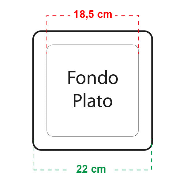 Plato Cuadrado 20x20 cm Easy Garden para Maceta 5,5 lt. y 7 lt. 265 ud.