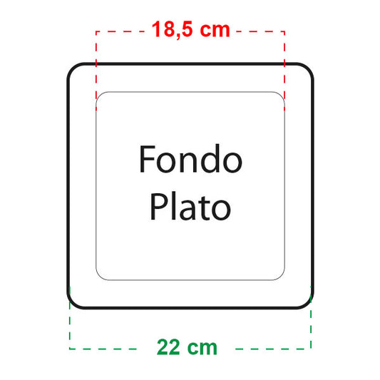 Plato Cuadrado 20x20 cm Easy Garden para Maceta 5,5 lt. y 7 lt. 265 ud.