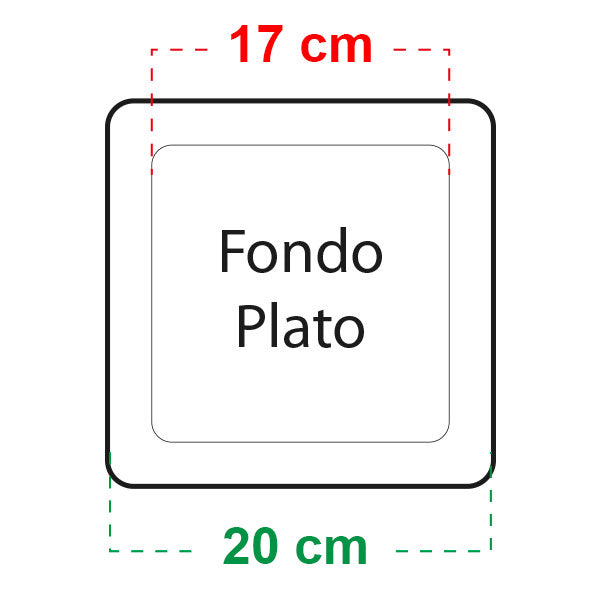 Square Plate 20x20 cm Cannapot for 5.5 lt. and 7 lt. Pots (74 units)