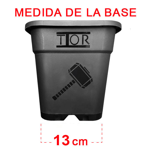Vaso Quadrato Nero Thor 18x18x22 cm. 5 lt. - 40 pz.