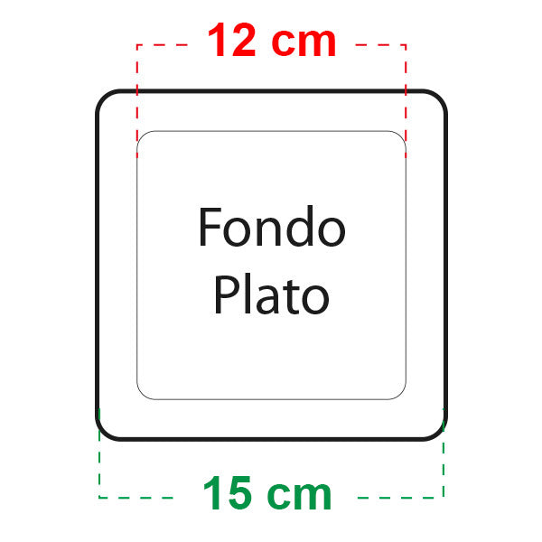 Square Dish 15x15 cm Cannapot for 1.6L and 3.2L Pots (88 pcs)