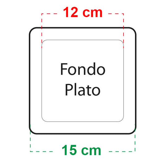 Plato Cuadrado 15x15 cm Cannapot para Maceta 1,6 lt. y 3,2 lt. (88 uds)