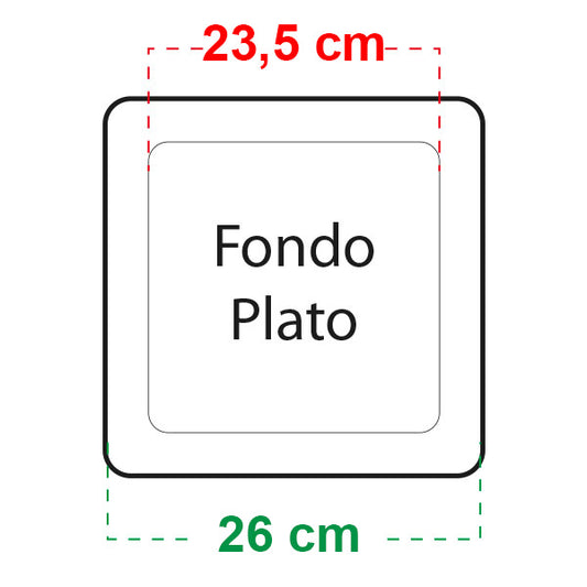 Plato Cuadrado 26x26 cm Easy Garden para Maceta 11 lt. y 20 lt. 38 ud.