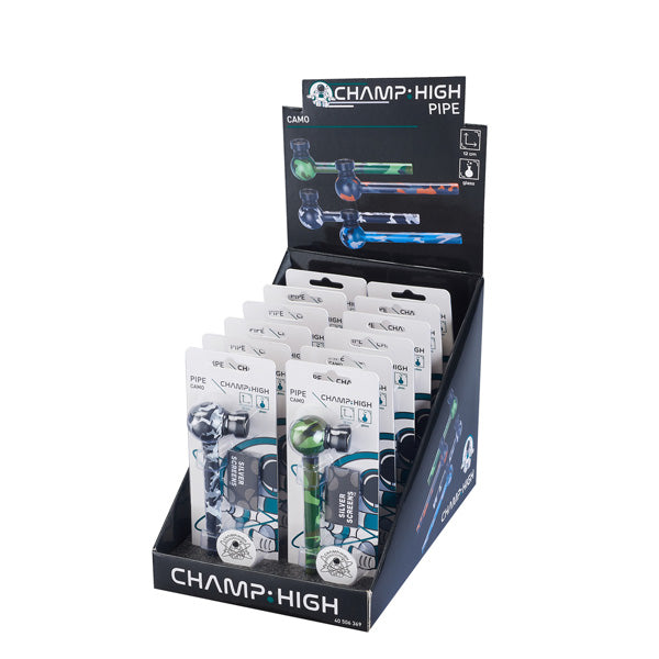 12cm Camouflage Glass Pipe. 4-unit Mix Color Pack.