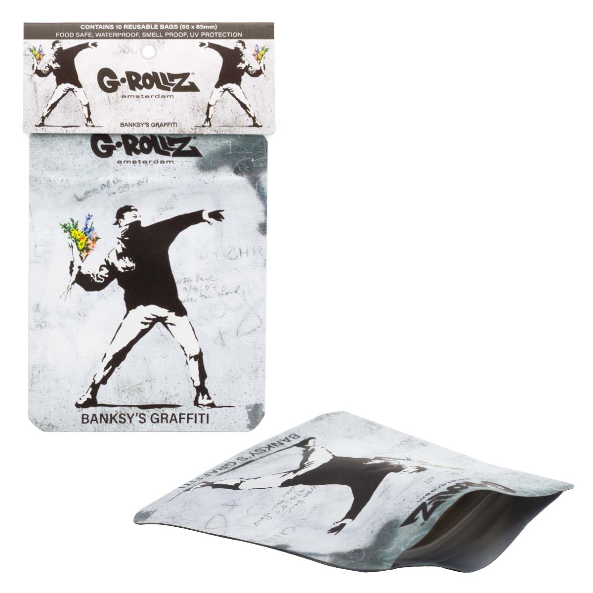 Banksy Flower Thrower Anti-Odor Bag 10x15 cm. 6-pack.