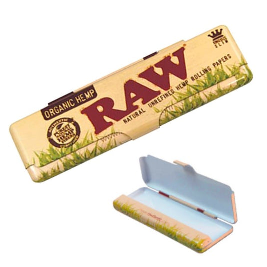 Cajita Metal Papel de Fumar Raw Organic King Size
