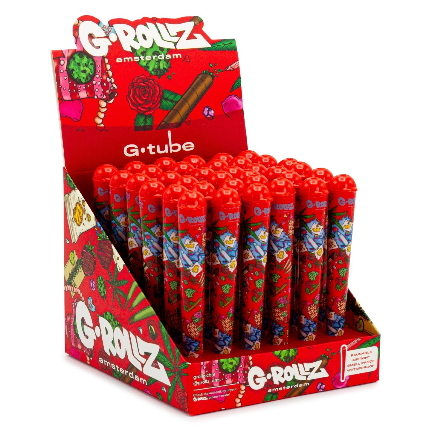 Portasigarette G-Rollz 125 mm. Rosso 36 pz.