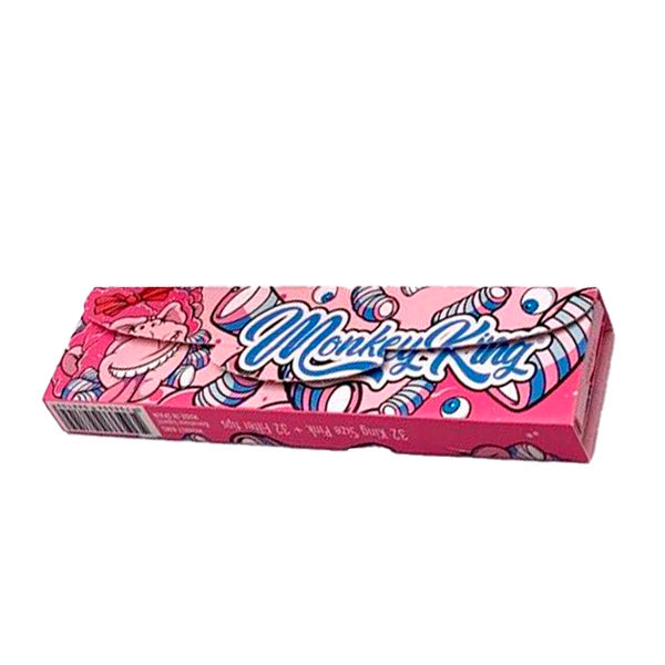 Monkey King Size Slim Rolling Papers & Tips Cotton Candy Scent 24 ct.