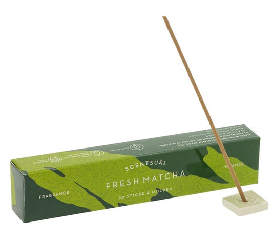 Incienso Scentsual Té Verde Matcha 30 Sticks & Holder