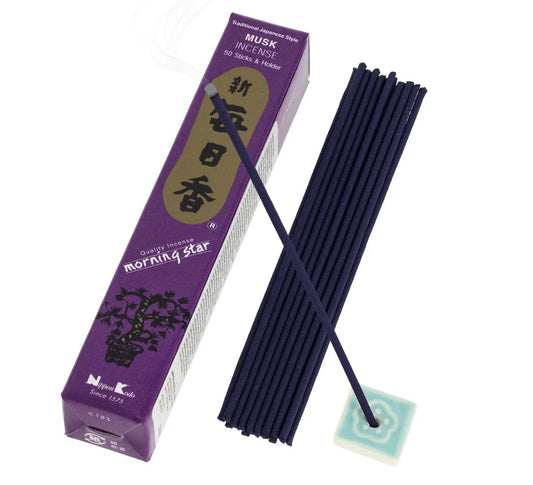 Incienso Morning Star Almizcle 50 Sticks & Holder
