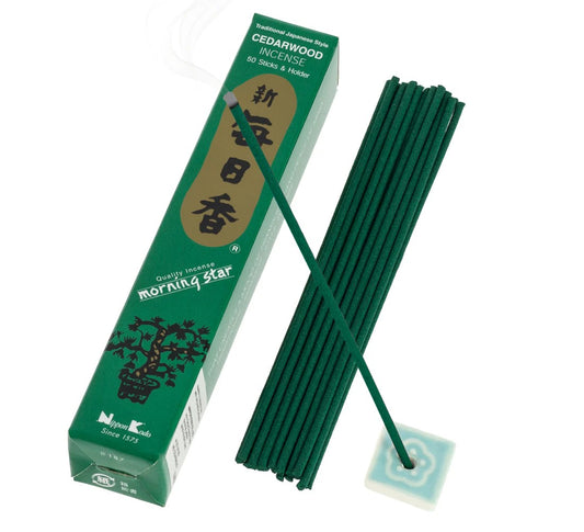 Incienso Morning Star Cedro 50 Sticks & Holder