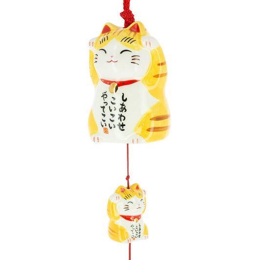 Campana Furin Cerámica Maneki Neko Chatora