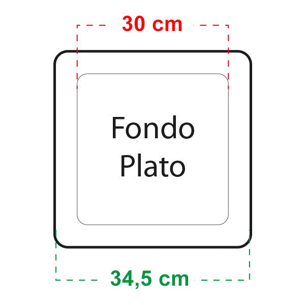 Square Platter 34x34 cm.