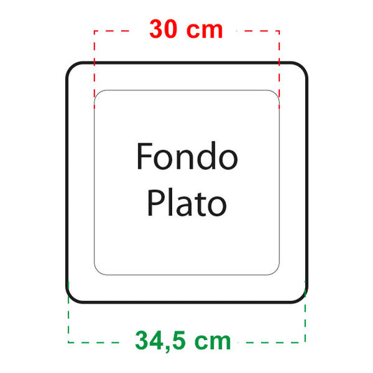 Plato Cuadrado 34x34 cm.