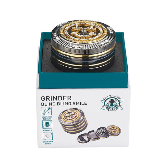 Grinder Polinizador Metal Gift Box Diamonds Leaf Face 50 mm.