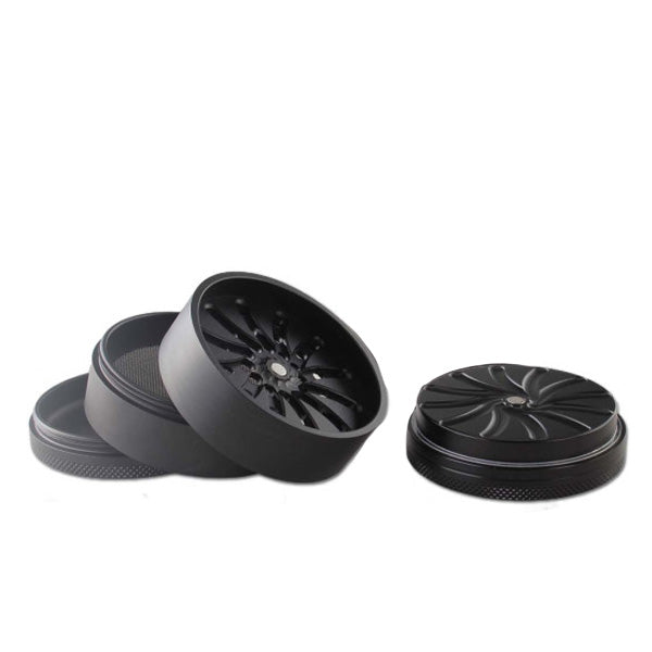 Metal Pollinator Grinder Masher Black 53 mm.