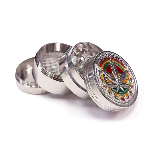 Grinder Polinizador Metal Rasta Silver 52 mm.