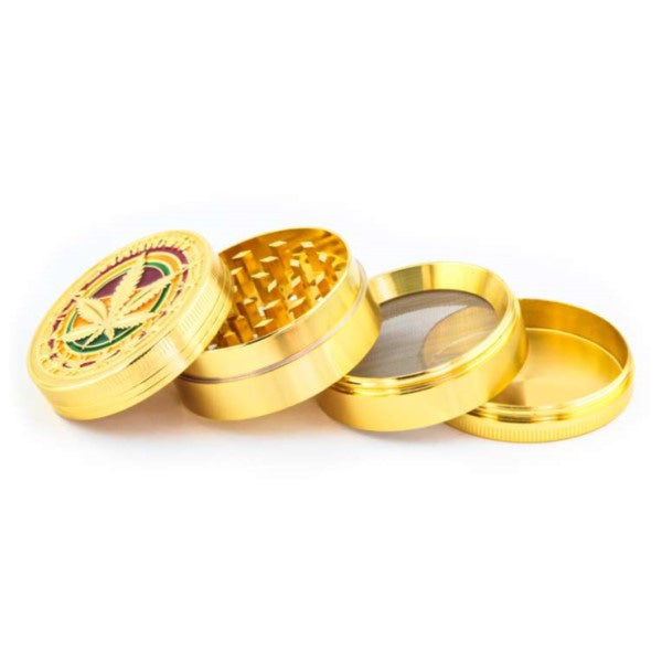 Grinder Polinizador Metal Rasta Gold 40 mm.