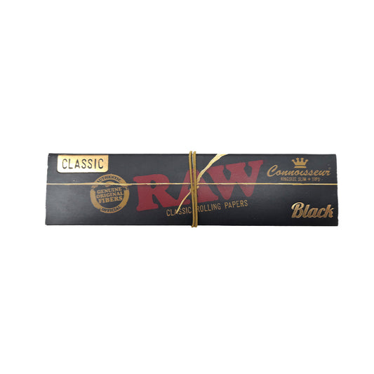 Papel Raw Black King Size Slim & Tips Connoisseur 24 librillos