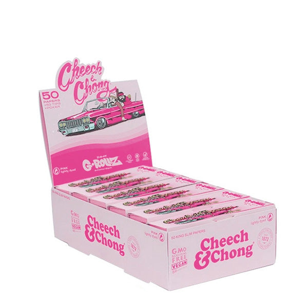 Papel de fumar G-Rollz K.S. & Tips Cheech & Chong Lowrider Pink 24 librillos
