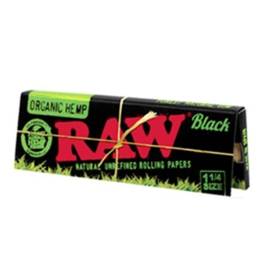 Papel Raw Black Organic 1.1/4 - 24 librillos
