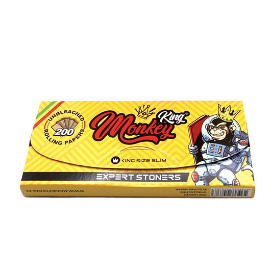 Papel Monkey King Size Slim Block 200 Unbleached 24 ud.