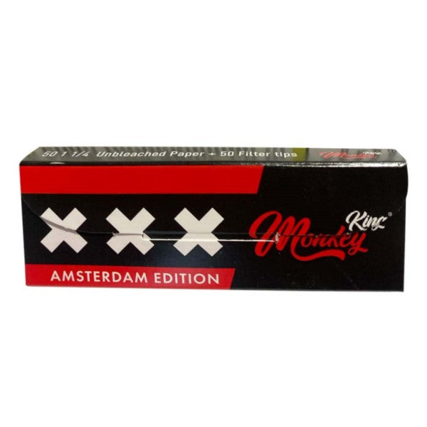 Papel Monkey King 1.1/4 & Tips Amsterdam Unbleached 24 ud.