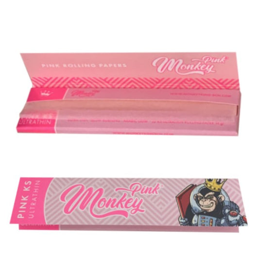 Monkey King Size Slim Pink Rolling Papers 50 ct.