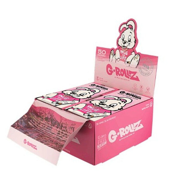 G-Rollz K.S. Tips & Tray Thug for Life Pink Rolling Papers 16 Booklets
