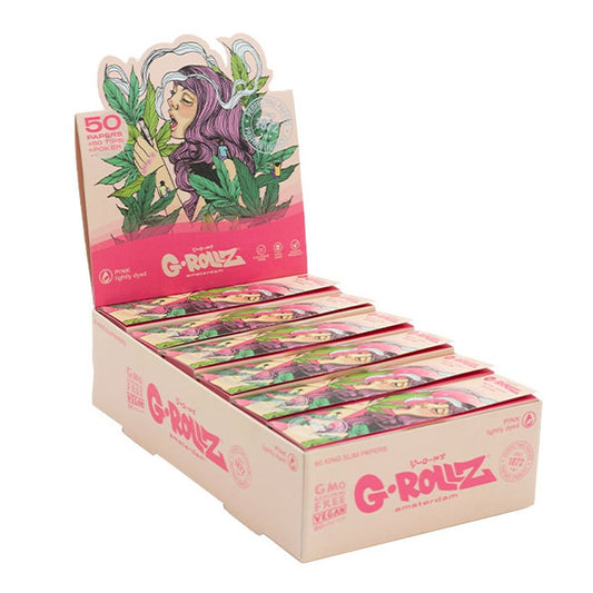 Papel de fumar G-Rollz K.S. & Tips Mushroom Lady Pink 24 librillos