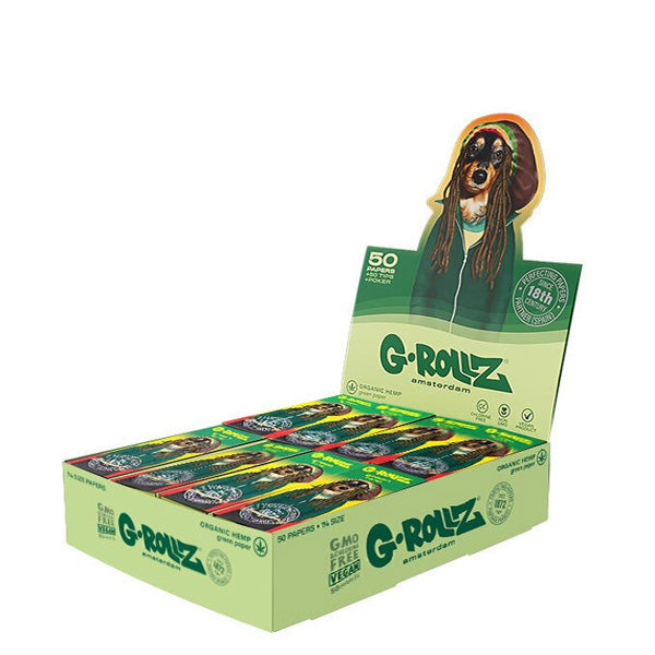 G-Rollz 1.1/4 & Tips Reggae Organic Hemp Rolling Papers 24 Booklets