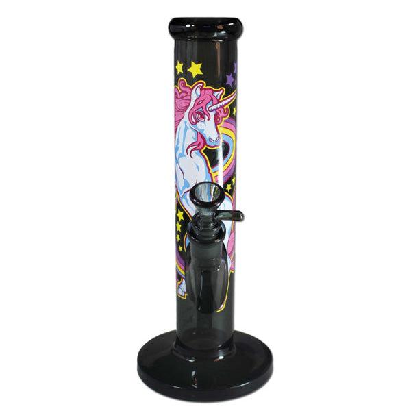 Bong Cristallo Fire-Flow Unicorno Rosa 30 cm.