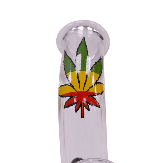 Bong in cristallo Mini Rasta Leaf 13 cm.