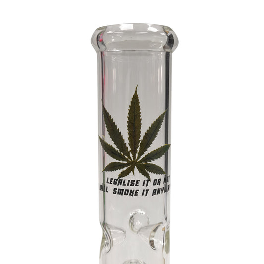 Bong in Cristallo Ice Percolator Leaf 26 cm.